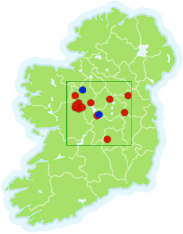 Raised Bog Project Sites throughout Ireland